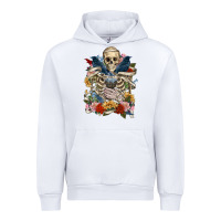 White Flower Boho Skull Skeleton Urban Hoodie - RanaPortraitStore