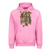 Fuchsia Pink Flower rib cage bees Urban Hoodie - RanaPortraitStore