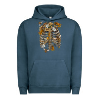 Pigment Midnight Navy Flower rib cage bees Urban Hoodie - RanaPortraitStore