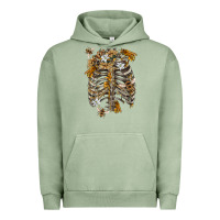 Pigment Oil Green Flower rib cage bees Urban Hoodie - RanaPortraitStore