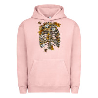 Pigment Salmon Flower rib cage bees Urban Hoodie - RanaPortraitStore