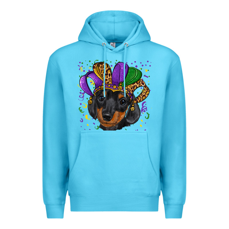 Mardi Gras Hat Dachshund Puppy Premium Hoodie by RanaPortraitStore | Teevron