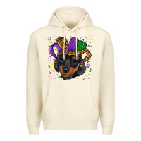 Sandshell mardi gras hat dachshund puppy Premium Hoodie - RanaPortraitStore
