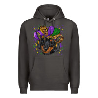 Smoke mardi gras hat dachshund puppy Premium Hoodie - RanaPortraitStore