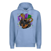 Colony Blue mardi gras hat dachshund puppy Premium Hoodie - RanaPortraitStore