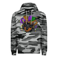 Slate Camo mardi gras hat dachshund puppy Premium Hoodie - RanaPortraitStore