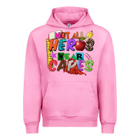 Fuchsia Pink not all heros wear capes Urban Hoodie - Zillion Design Studio