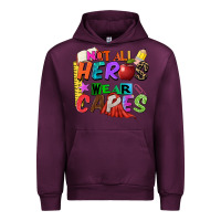 Mauve Wine not all heros wear capes Urban Hoodie - Zillion Design Studio