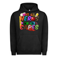 Pigment Black not all heros wear capes Urban Hoodie - Zillion Design Studio