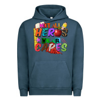 Pigment Midnight Navy not all heros wear capes Urban Hoodie - Zillion Design Studio