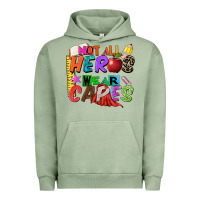 Pigment Oil Green not all heros wear capes Urban Hoodie - Zillion Design Studio