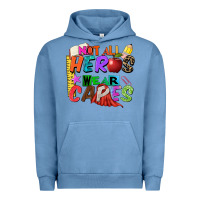 Pigment Pebble Blue not all heros wear capes Urban Hoodie - Zillion Design Studio
