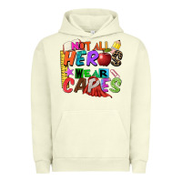 Pigment Pistachio not all heros wear capes Urban Hoodie - Zillion Design Studio