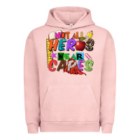 Pigment Salmon not all heros wear capes Urban Hoodie - Zillion Design Studio