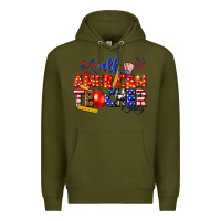 Army Green all american teacher Premium Hoodie - texasbilliewilder