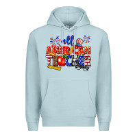 Blue Mist all american teacher Premium Hoodie - texasbilliewilder