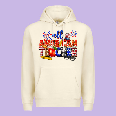 All American Teacher Premium Hoodie Designed By Texasbilliewilder