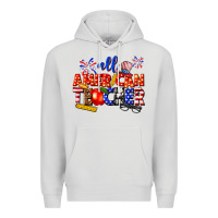 Dove Grey all american teacher Premium Hoodie - texasbilliewilder