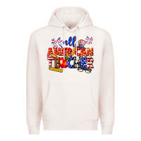 Pale Pink all american teacher Premium Hoodie - texasbilliewilder