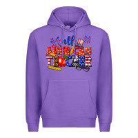 Purple all american teacher Premium Hoodie - texasbilliewilder
