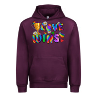 Mauve Wine love wins Urban Hoodie - Zillion Design Studio