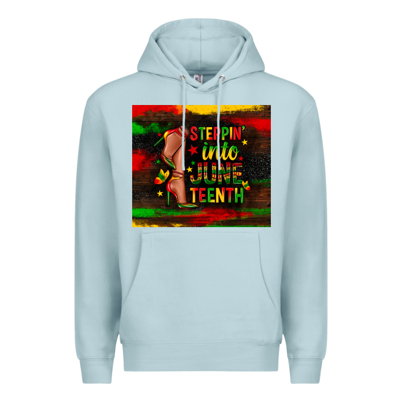 Steppin Into Juneteenth Premium Hoodie by Zillion Design Studio | Teevron