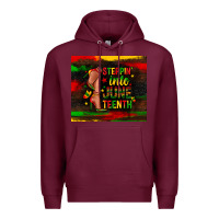Burgundy steppin into juneteenth Premium Hoodie - Zillion Design Studio