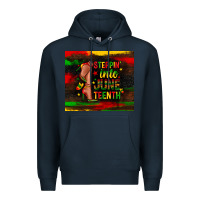 Navy steppin into juneteenth Premium Hoodie - Zillion Design Studio