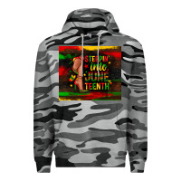 Slate Camo steppin into juneteenth Premium Hoodie - Zillion Design Studio