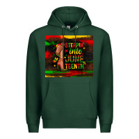 Sports Green steppin into juneteenth Premium Hoodie - Zillion Design Studio
