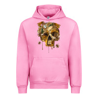 Fuchsia Pink Flower Skeleton Bees Urban Hoodie - RanaPortraitStore