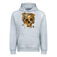 Heather Grey Flower Skeleton Bees Urban Hoodie - RanaPortraitStore