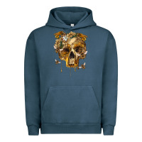 Pigment Midnight Navy Flower Skeleton Bees Urban Hoodie - RanaPortraitStore