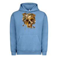 Pigment Pebble Blue Flower Skeleton Bees Urban Hoodie - RanaPortraitStore