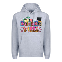 Heather Grey school vibes Premium Hoodie - AdoDesignShop