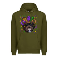 Army Green mardi gras hat havanese dog Premium Hoodie - RanaPortraitStore
