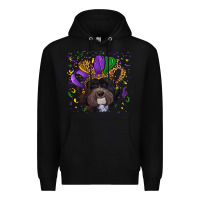 Black mardi gras hat havanese dog Premium Hoodie - RanaPortraitStore