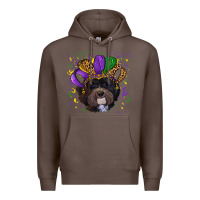 Coffee mardi gras hat havanese dog Premium Hoodie - RanaPortraitStore