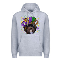 Heather Grey mardi gras hat havanese dog Premium Hoodie - RanaPortraitStore
