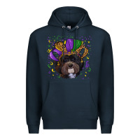 Navy mardi gras hat havanese dog Premium Hoodie - RanaPortraitStore