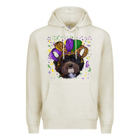 Oatmeal Heather mardi gras hat havanese dog Premium Hoodie - RanaPortraitStore