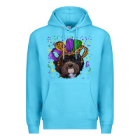 Ocean Blue mardi gras hat havanese dog Premium Hoodie - RanaPortraitStore