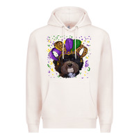 Pale Pink mardi gras hat havanese dog Premium Hoodie - RanaPortraitStore
