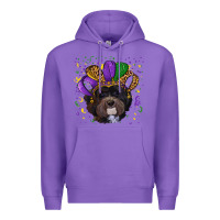 Purple mardi gras hat havanese dog Premium Hoodie - RanaPortraitStore