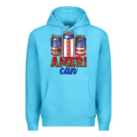 Ocean Blue Ameri can Premium Hoodie - texasbilliewilder