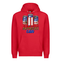 Red Ameri can Premium Hoodie - texasbilliewilder