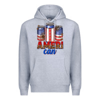 Heather Grey Ameri can Premium Hoodie - texasbilliewilder