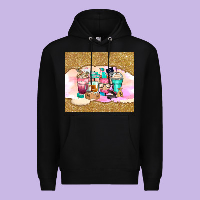 Small Business Coffee Cups Premium Hoodie Designed By Zillion Design Studio