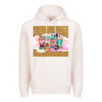 Pale Pink small business coffee cups Premium Hoodie - Zillion Design Studio