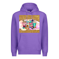 Purple small business coffee cups Premium Hoodie - Zillion Design Studio